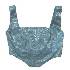 Princess Polly Corset Top Size 6‎ Blue Baroque Coquette Romantic Fairy Bustier